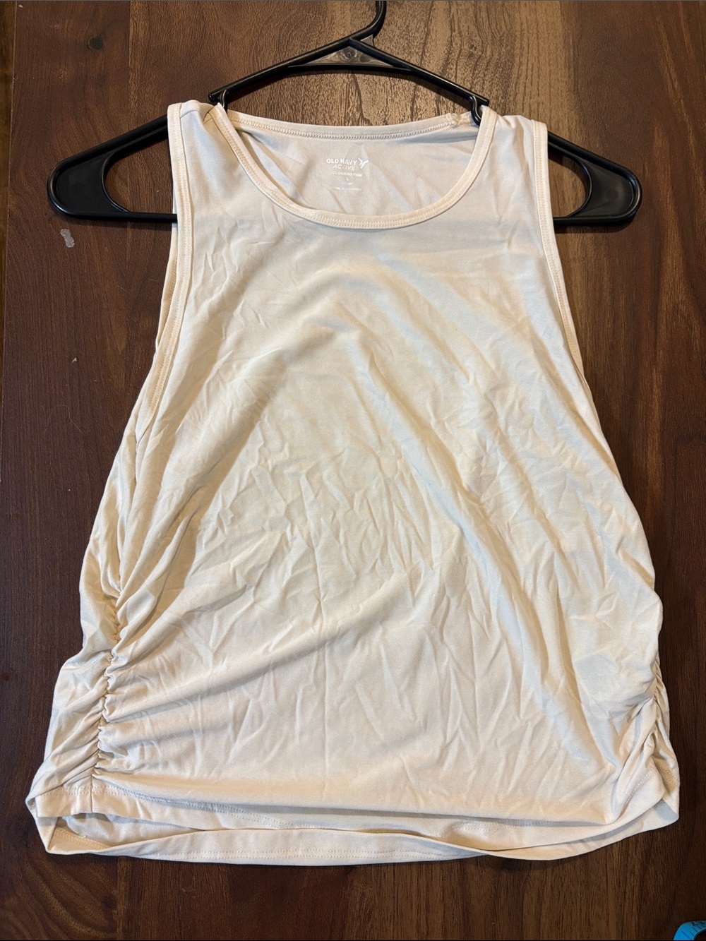 Old Navy Cream Side-Ruched Tank Top